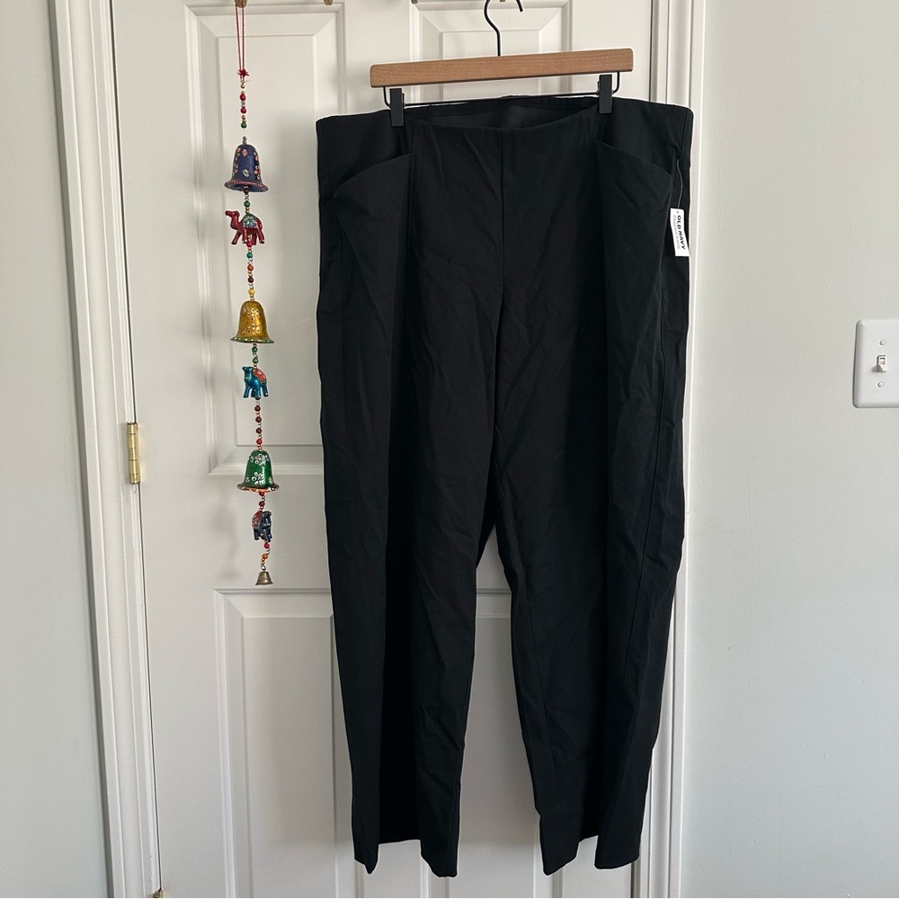 Old Navy Black Pull On Dress Pants High Waist Full Length XXL